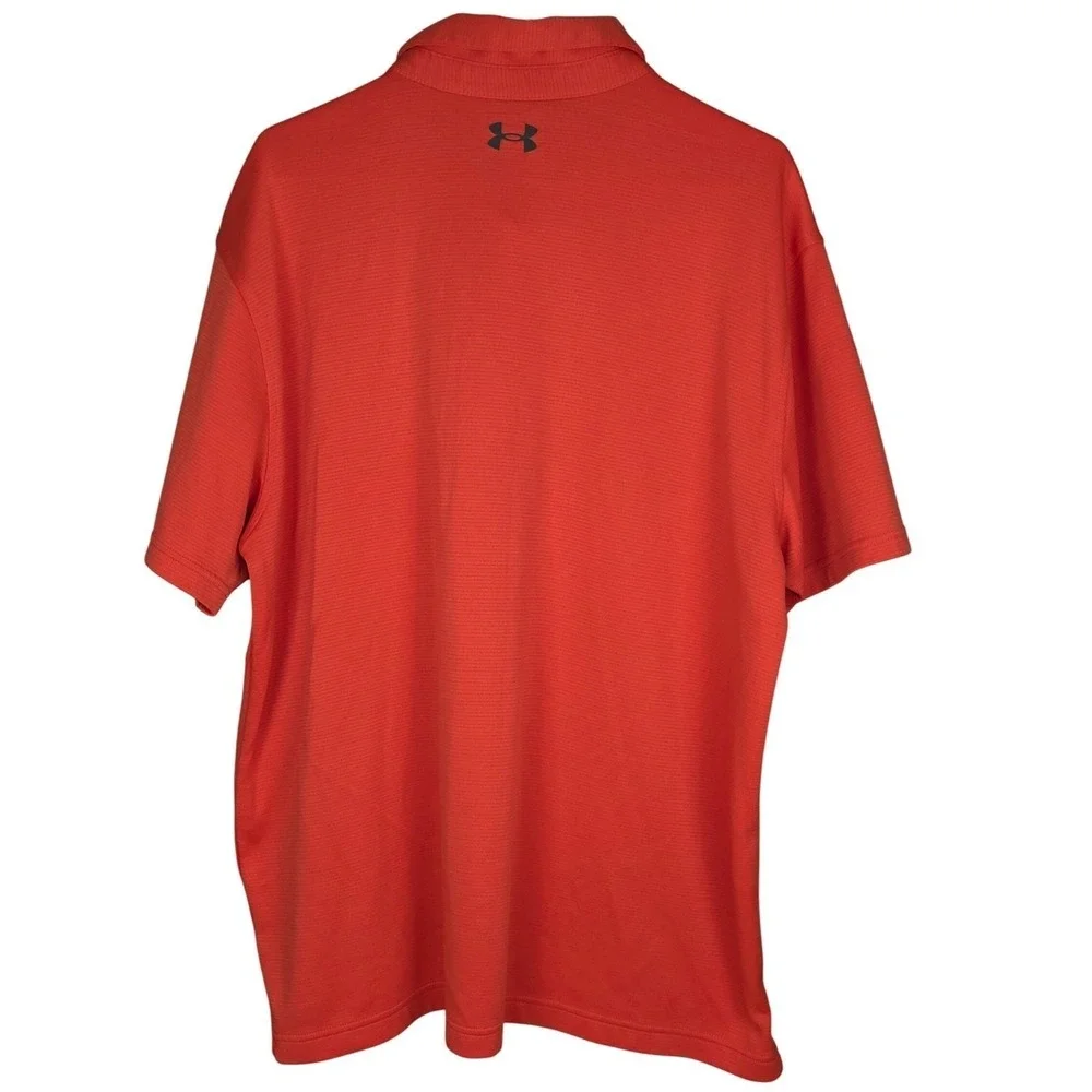 Under Armour Golf Polo Mens XXL Dark Orange Shirt HeatGear Loose‎ Fit Athletic